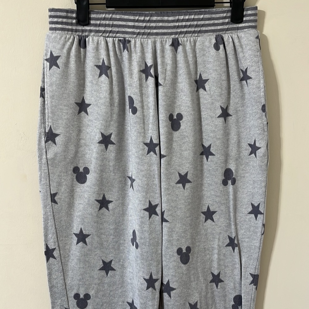 Disney Mickey Mouse Grey Jogger Pajama Pants Size Medium - Picture 4 of 12